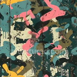 seamless Seamless 3D Stylized Urban Camouflage PBR Texture with Drips and Paint Effects texture 8k free download PBR