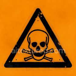 seamless Warning Sign Hazard Symbol Triangle Orange Skull Toxic Graphic Danger texture 8k free download PBR