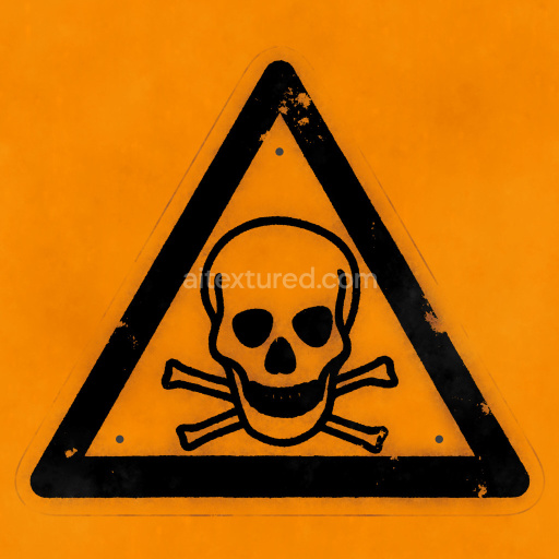 Warning Sign Hazard Symbol Triangle Orange Skull Toxic Graphic Danger