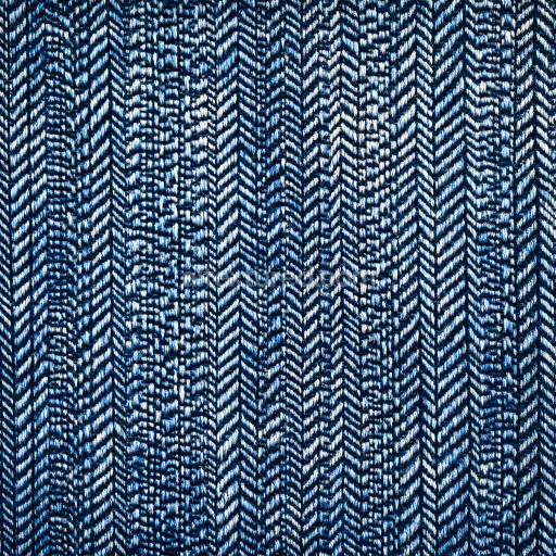 Seamless 3D Cracked Denim Fabric PBR Texture with Blue and White Knit Pattern