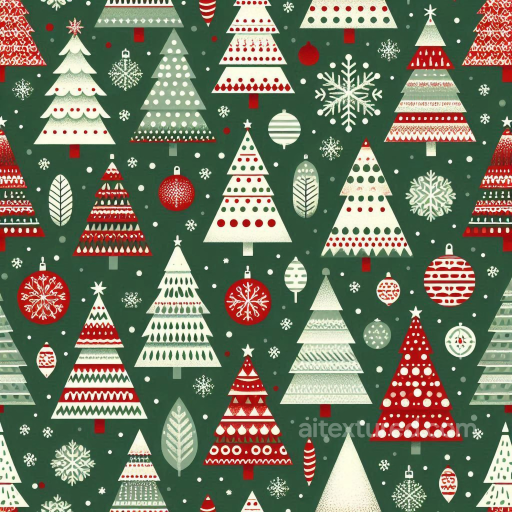 Featuring Christmas Trees and Ornaments Pattern seamless All Christmas Digital paper PBR texture