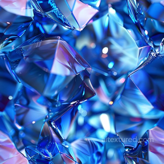 Glossy Faceted Blue Crystalline Shapes Seamless Texture Glossy texture preview