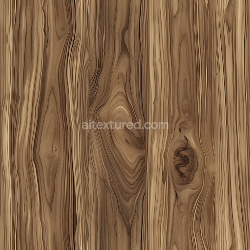 Seamless 3D Natural Knotty Wood Plank PBR Texture with Rich Grain and Warm Tones