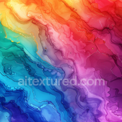 seamless Seamless 3D Alcohol Ink PBR Texture Featuring Vibrant Rainbow Fluid Waves and Soft Marbling texture 8k free download PBR