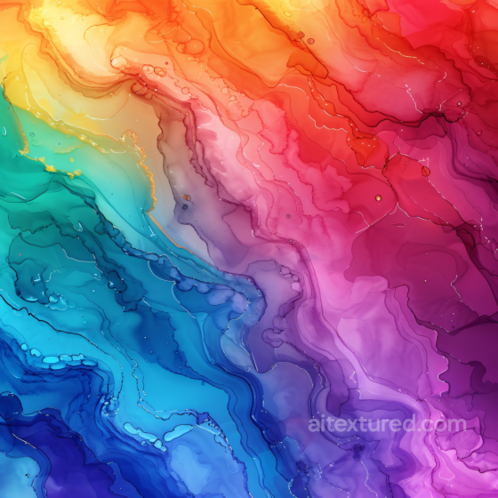 Alcohol Ink PBR Texture Featuring Vibrant Rainbow Fluid Waves and Soft Marbling Alcohol ink texture preview