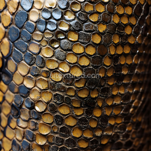 Seamless 3D PBR Reptile Skin Texture Featuring Detailed Glossy Scales and Organic Patterning