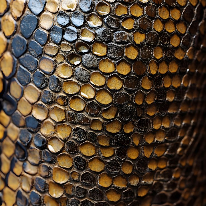 Reptile Skin Featuring Detailed Glossy Scales and Organic Patterning seamless PBR texture preview