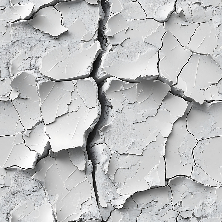 Cracked Plaster With Peeling White Paint seamless PBR texture preview