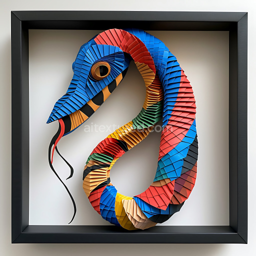 Seamless 3D PBR Texture of Vibrant Multicolor Origami Cobra Scales Pattern