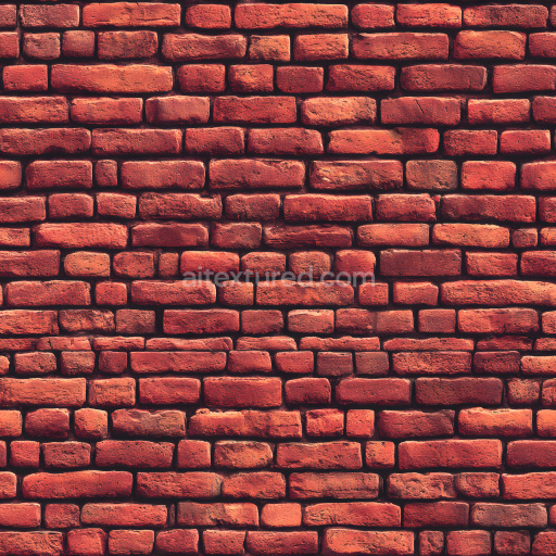 Seamless 3D Cracked Red Brick Wall PBR Texture with Rough Surface