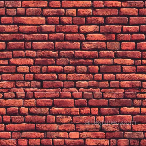 Cracked Red Brick Wall PBR Texture with Rough Surface seamless Brick PBR texture