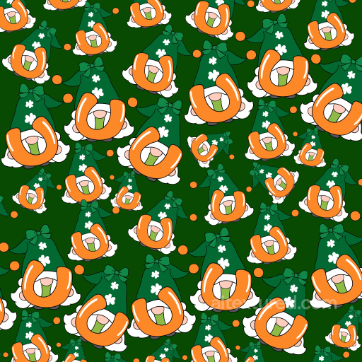 St Patrick Digital Paper Bundle Texture of St Patrick Themed Cartoon Gnome Pattern seamless St patrick digital paper bundle PBR texture