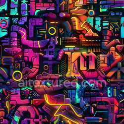seamless Seamless 3D PBR Graffiti Texture Featuring Vibrant Neon Abstract Street Art texture 8k free download PBR