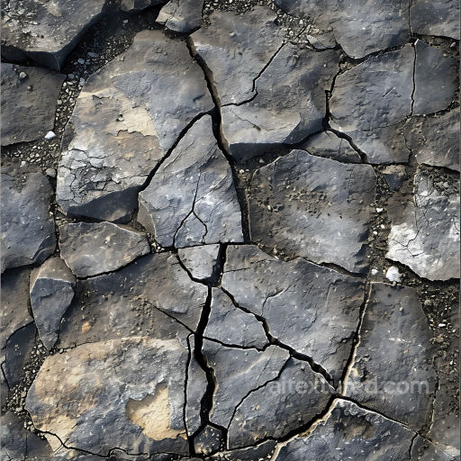 Stone PBR Texture Featuring Cracked Rocky Ground with Weathered Details seamless Stone PBR texture