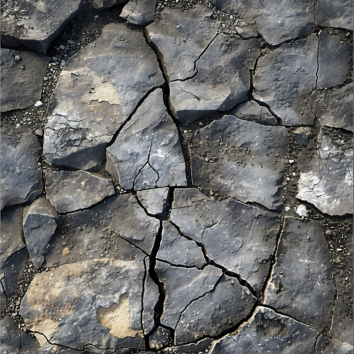 Stone Featuring Cracked Rocky Ground with Weathered Details seamless PBR texture preview