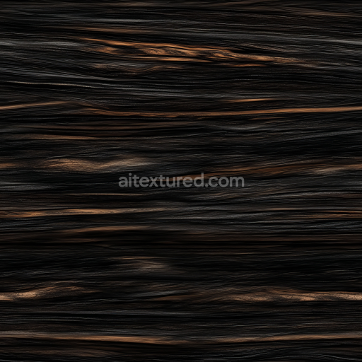 Seamless 3D PBR Texture of Dark Charred Wood with Deep Grain