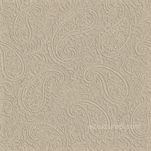 Oriental Paisley Classic Wallpaper With Embossed Jacquard And Matte Cotton Weave seamless Wallpaper PBR texture