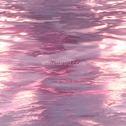 Seamless 3D PBR Texture of Pink Reflective Water Surface with Gentle Ripples