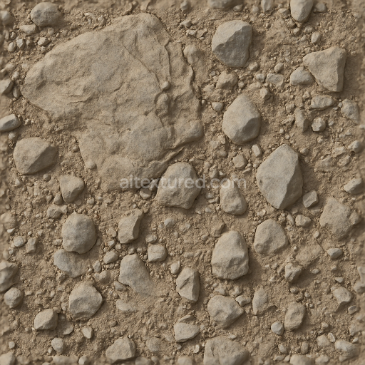 Seamless 3d texture pbr 8k of rocky ground with weathered rock and stone fragments