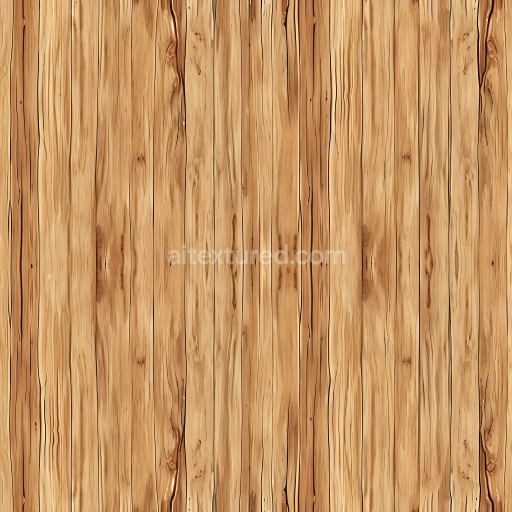 Seamless 3D Pine Wood Planks PBR Texture with Detailed Grain and Knots