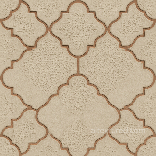 Arabesque Tiles Mosaic With Islamic Patterns And Matte Finish seamless Mosaic PBR texture