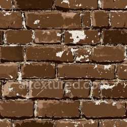 seamless Seamless 3D Brown Brick Wall Cracked & Worn PBR Texture with White Paint Remnants texture 8k free download PBR