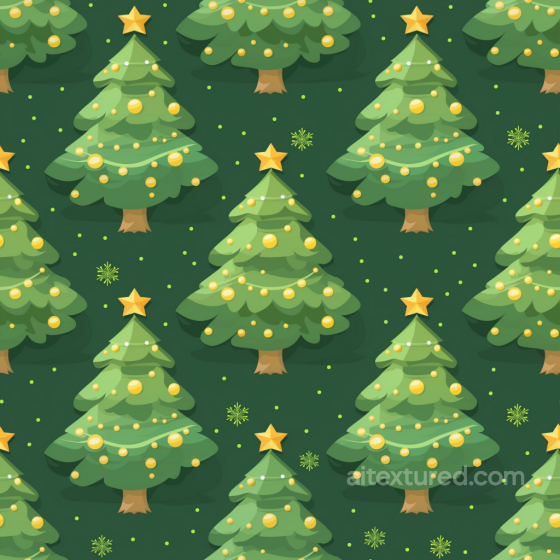 Christmas Tree Digital Paper Texture with Green and Yellow Ornament Pattern All Christmas Digital paper texture preview
