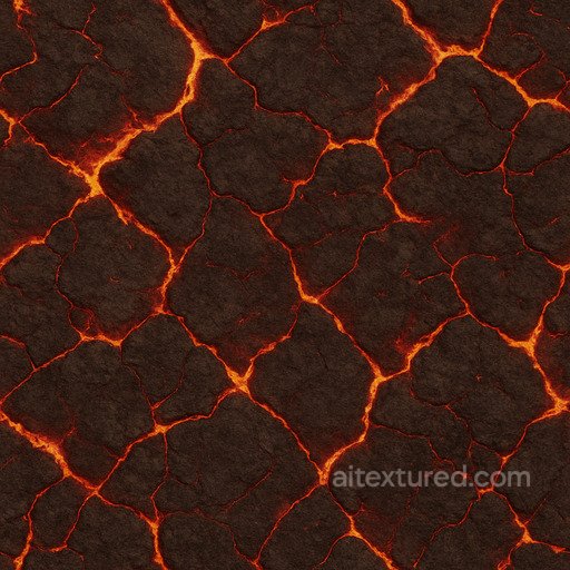 Ancient Fire Ground Texture seamless Lava PBR texture