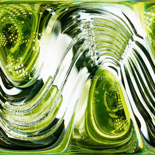 High-Detail Transparent Glass PBR Texture with Greenish Reflection
