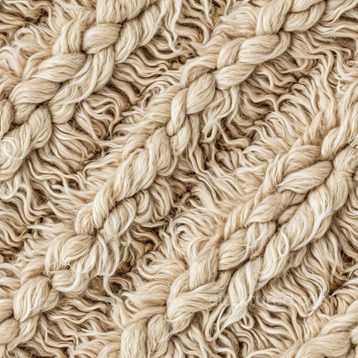 Soft Beige Shaggy Leather Seamless Texture with Thick Braided Details seamless Leather PBR texture