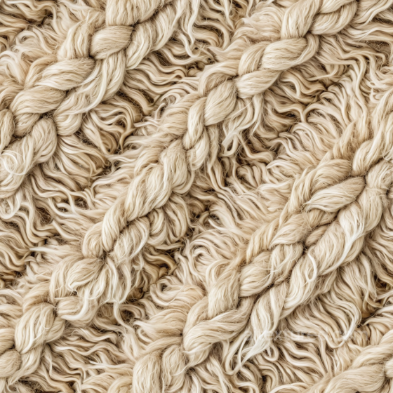 Soft Beige Shaggy Leather Seamless Texture with Thick Braided Details Leather texture preview