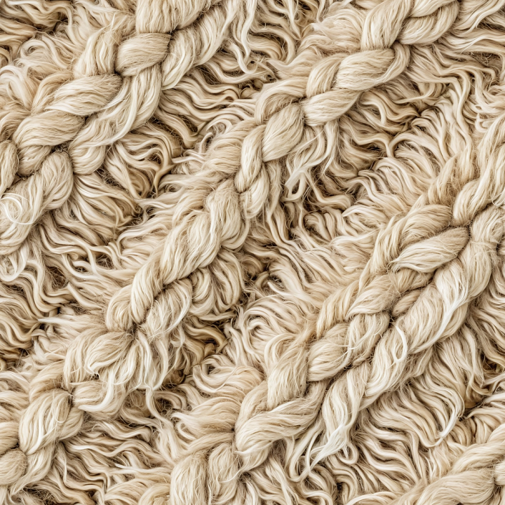 Soft Beige Shaggy Leather with Thick Braided Details seamless PBR texture preview
