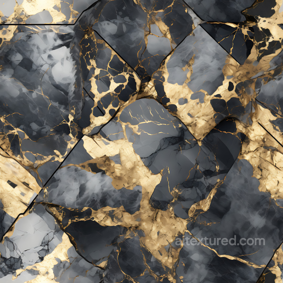 Gold Veined Gray Marble Tiles Seamless Texture with Polished Finish Marble texture preview