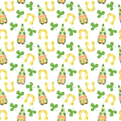 seamless Seamless 3D PBR Texture of St Patrick Digital Paper with Lucky Gnomes, Horseshoes, and Clovers texture 8k free download PBR