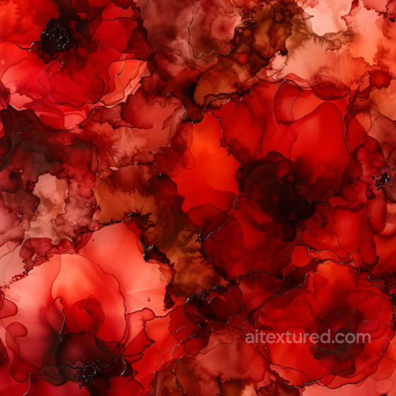 Alcohol Ink PBR Texture with Red and Brown Fluid Swirls and Organic Layers Alcohol ink texture preview