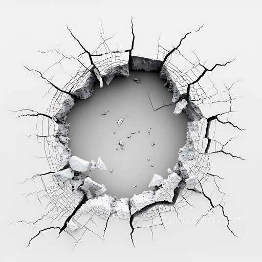 Cracked Hole Plaster PBR Texture with Detailed Fractures and Chips seamless Cracked & Holes PBR texture