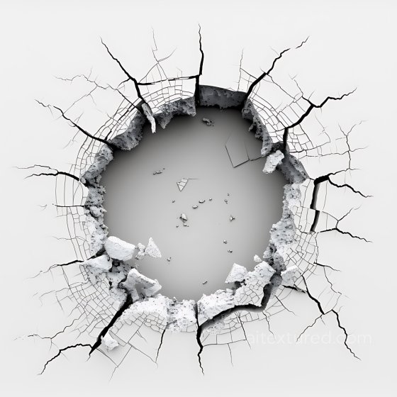 Cracked Hole Plaster PBR Texture with Detailed Fractures and Chips Cracked & Holes texture preview
