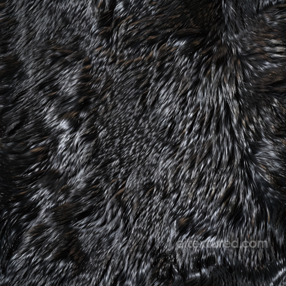 Black Glossy Fur Leather PBR Texture with Long, Shiny Fibers Leather texture preview