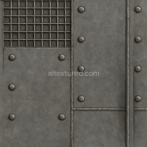 Seamless 3d texture pbr 8k metal grate surface for industrial architectural visualization