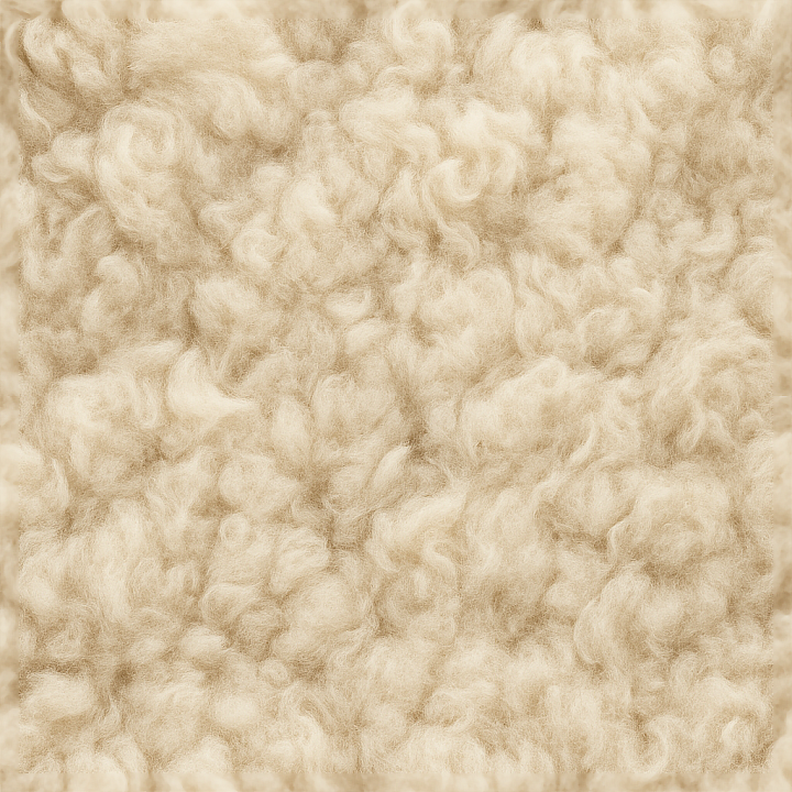 Raw Fleece Wool Batt Thick Wool Dense Wool Fibers seamless PBR texture preview