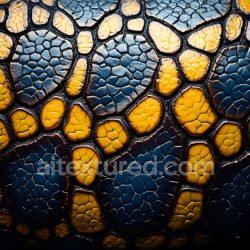 seamless Seamless 3D PBR reptilian cracked skin texture with high detail and vibrant blue-yellow tones texture 8k free download PBR