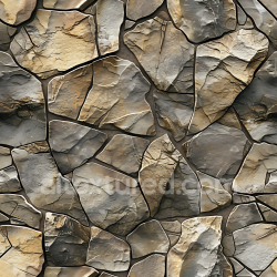 seamless Seamless 3D rocky stone wall PBR texture with cracked weathered stones in warm tones texture 8k free download PBR