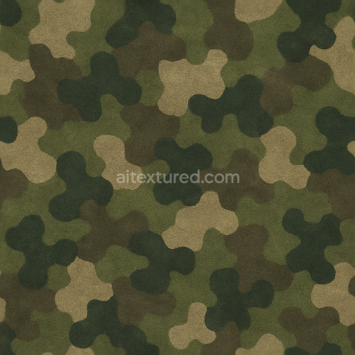 Seamless 3D Texture PBR 8K Blotchy Spots Cotton Blend Camouflage Fabric