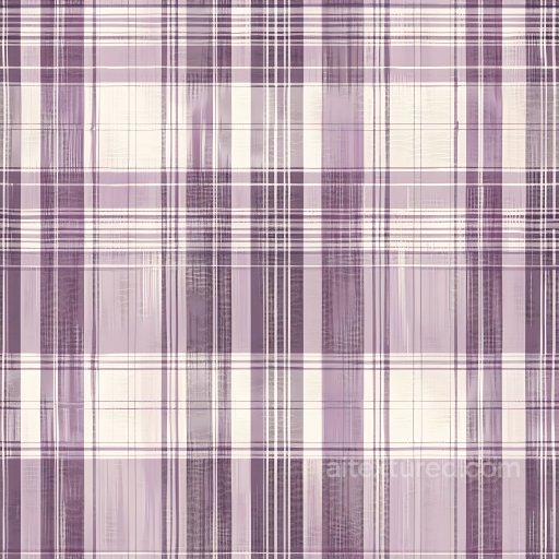 Seamless 3D PBR Plaid Fabric Texture in Purple and Beige Weave Pattern texture preview