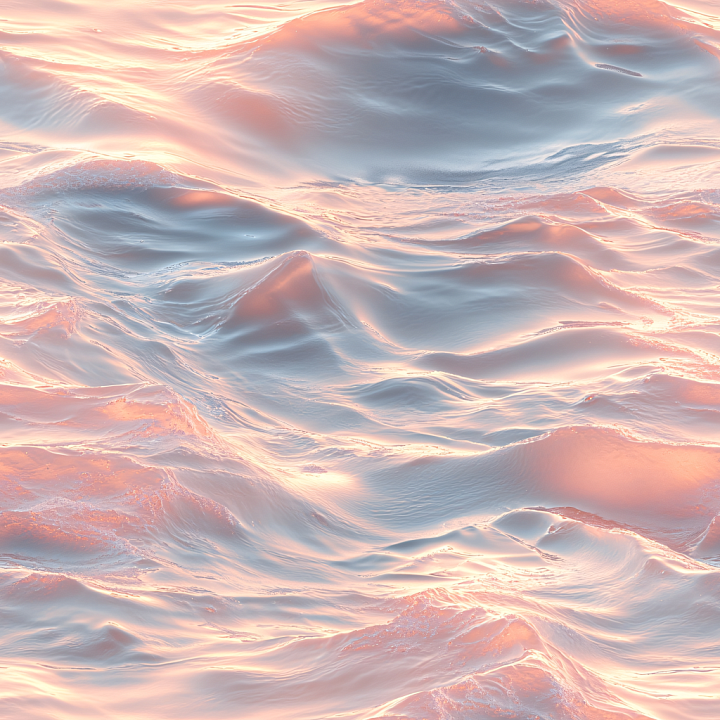Water Featuring Soft Ocean Waves with Sunset Glow seamless PBR texture preview
