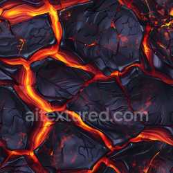 seamless Seamless 3D Cracked Volcanic Lava Rock PBR Texture with Fiery Crevices texture 8k free download PBR
