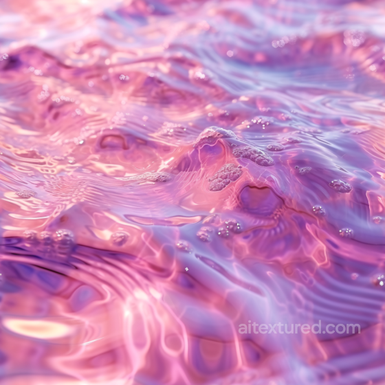 Water PBR Texture Featuring Stylized Pink and Purple Glossy Waves with Foam Details Water texture preview