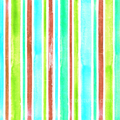 Watercolor Stripes Fabric Texture in Bright Cyan, Green, and Brown seamless Watercolor Stripes PBR texture