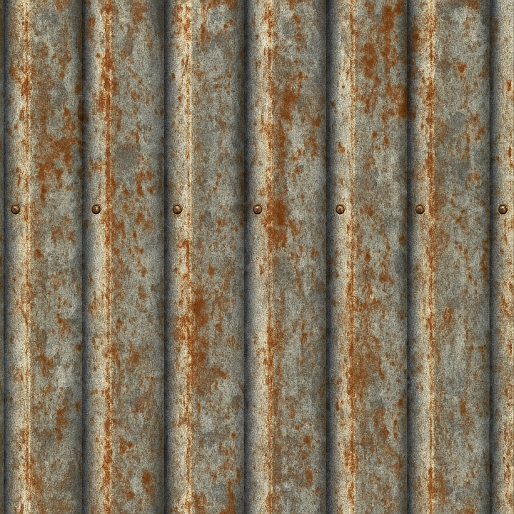 Weathered Metal Roofing seamless PBR texture preview