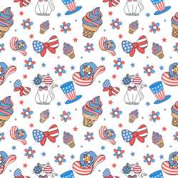 Pattern Bundle - Seamless 3D Pattern PBR Texture Featuring Cute Patriotic Cartoon Icons texture preview